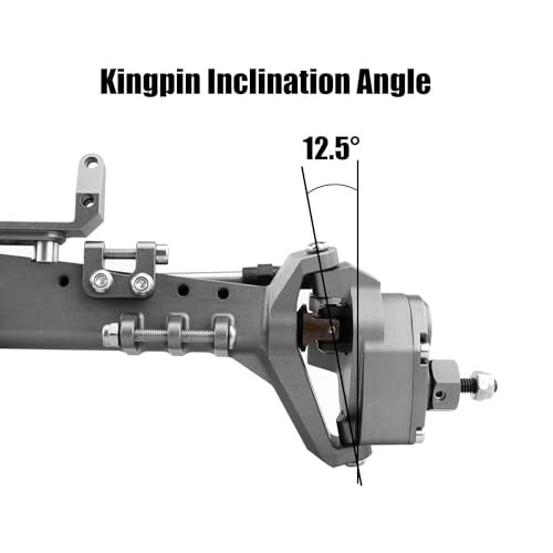 HYBDX RC 1/10 RC Crawler All Metal Front and Rear Portal Axle for Axial Capra 1.9 UTB Buggy F9 CNC Machined 7075 Aluminum Integrated (Grey) - Image 4