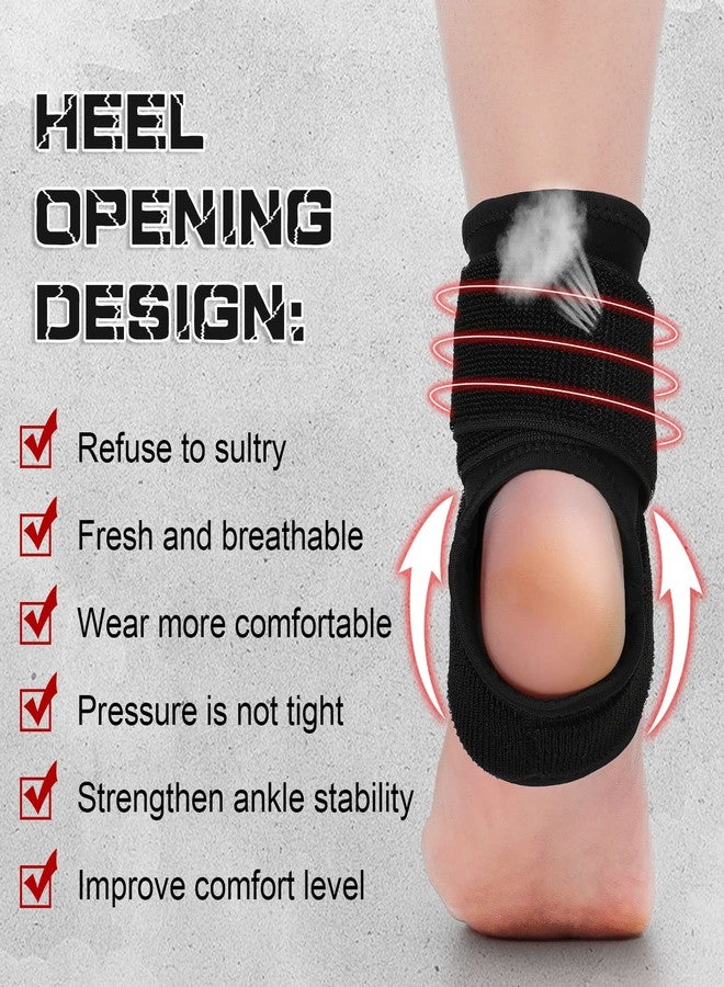 Honoson 2 Pcs Ankle Brace Kid Ankle Support Youth Neoprene Lace up Compression Sleeve Foot Brace Stabilizer with Adjustable Strap for Sport Sprained Plantar Fasciitis Achilles Tendonitis(Black,S) - Image 3