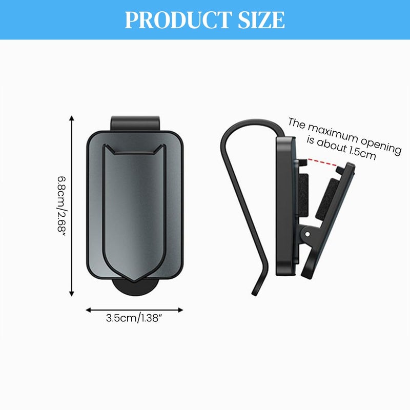 STHIRA Stable Sunglasses Holder for Car Sun Visor One-hand Operation Car Sunglasses Holder Press-To-Open Clip-on Visor Sunglass Stand Sleek Universal Eyeglasses Hanger Eyeglasses Mount - Image 2