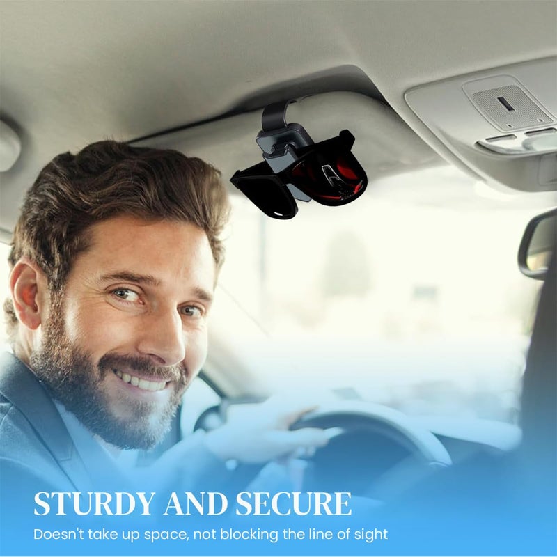 STHIRA Stable Sunglasses Holder for Car Sun Visor One-hand Operation Car Sunglasses Holder Press-To-Open Clip-on Visor Sunglass Stand Sleek Universal Eyeglasses Hanger Eyeglasses Mount - Image 5