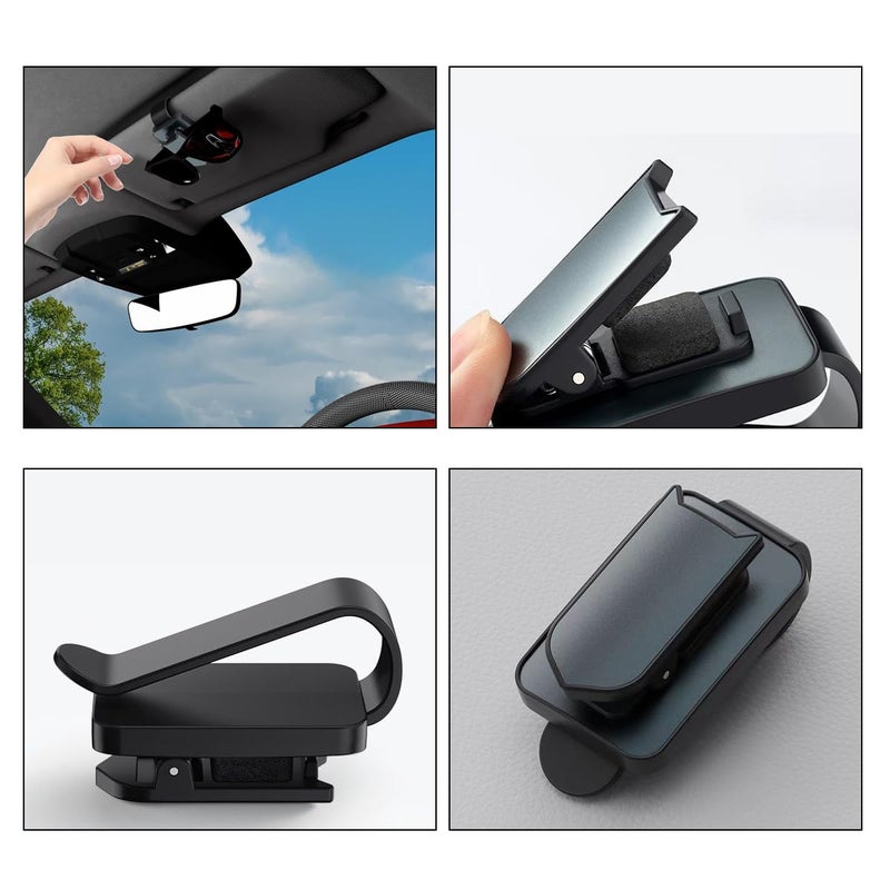 STHIRA Stable Sunglasses Holder for Car Sun Visor One-hand Operation Car Sunglasses Holder Press-To-Open Clip-on Visor Sunglass Stand Sleek Universal Eyeglasses Hanger Eyeglasses Mount - Image 4