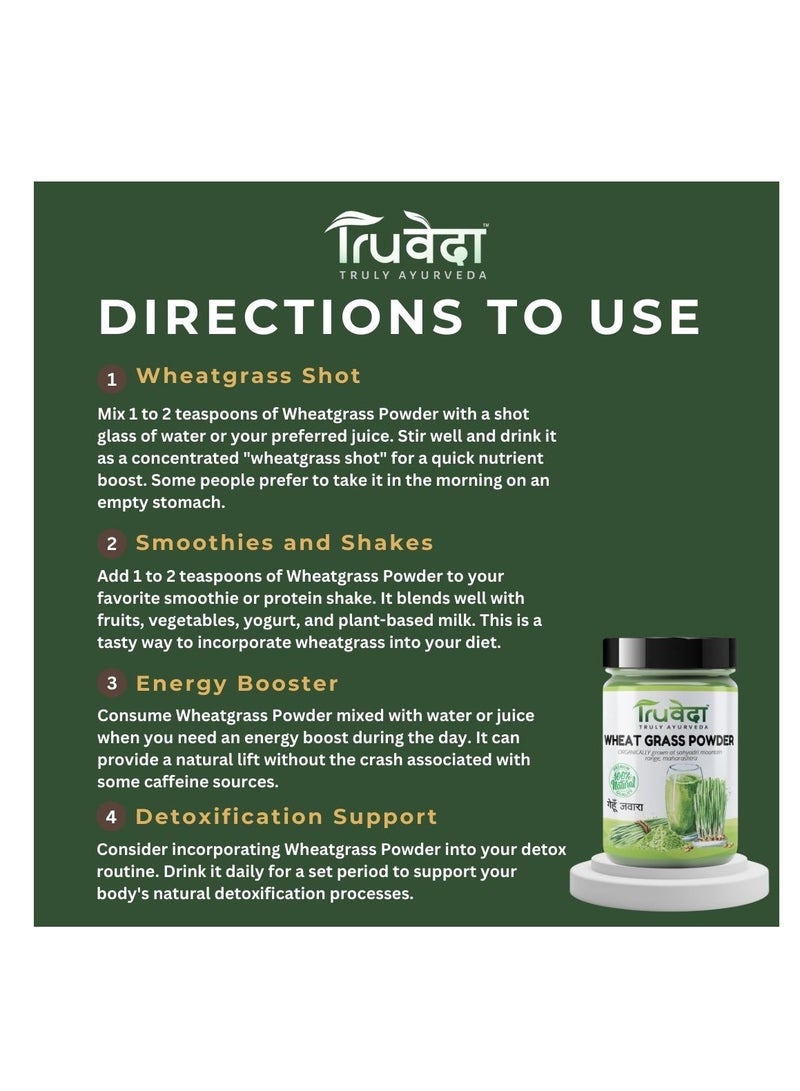 Truveda Wheat grass powder(organic) 100g - Image 3