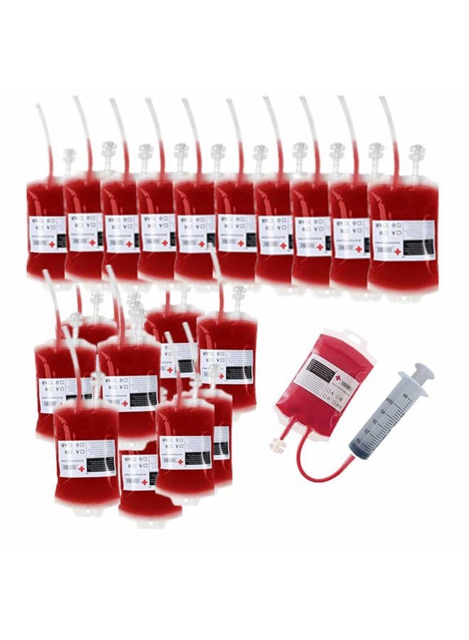 Aweilan AOBOR AIWEILAN Blood Bag for Drink IV Bags, Halloween Party Cups Drink Container, Drink Pouches Gag Gift,Doctor Nursing/RN Graduation Zombie Vampire Party Supplies(Pack of 20) - Image 1