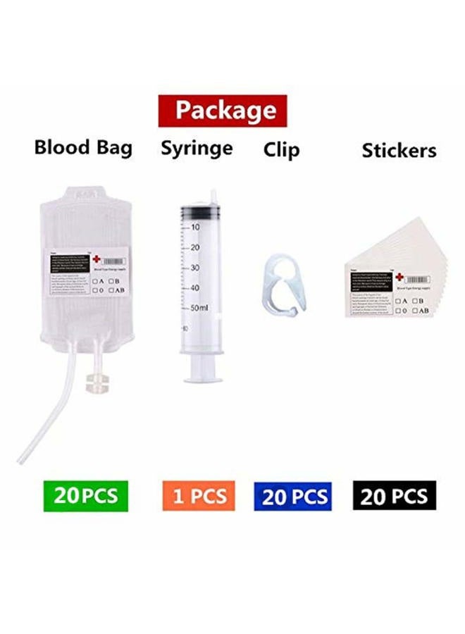 Aweilan AOBOR AIWEILAN Blood Bag for Drink IV Bags, Halloween Party Cups Drink Container, Drink Pouches Gag Gift,Doctor Nursing/RN Graduation Zombie Vampire Party Supplies(Pack of 20) - Image 2
