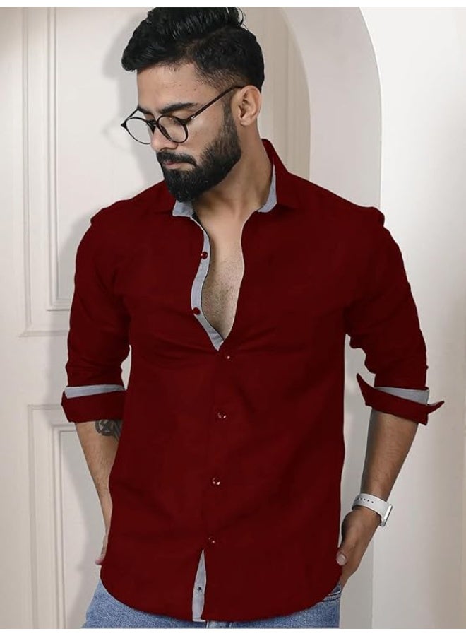 Pinkmint store Mens Long Sleeve Button Down Shirt for Men Collared Casual Formal Soild Shirt 2XL - Image 2