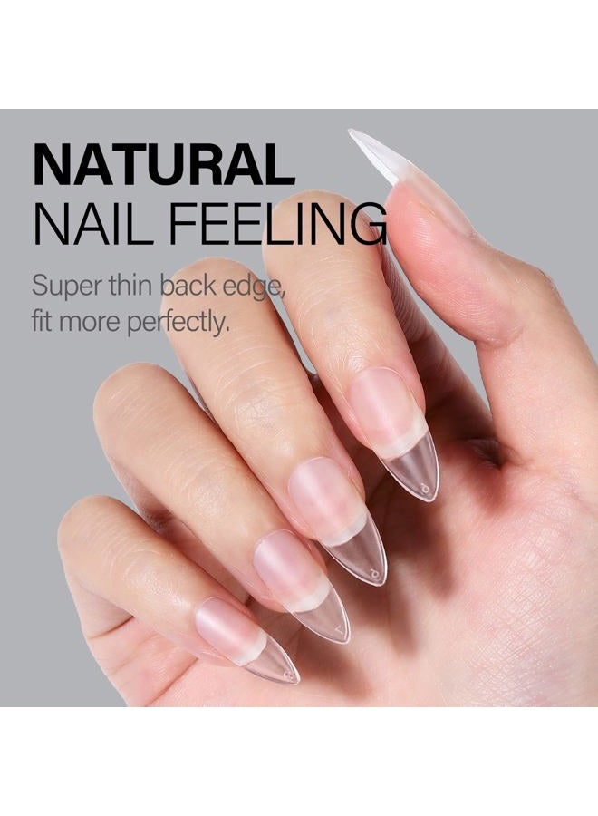 AILLSA Almond Full Cover Nail Tips Upgraded Matte Prefiled Gel Nails Tips False Gelly Press on Soft Nail Tip Medium Almond Shaped Nails for Nail Extensions DIY Holiday Gift (240Pcs 10 Sizes) - Image 3
