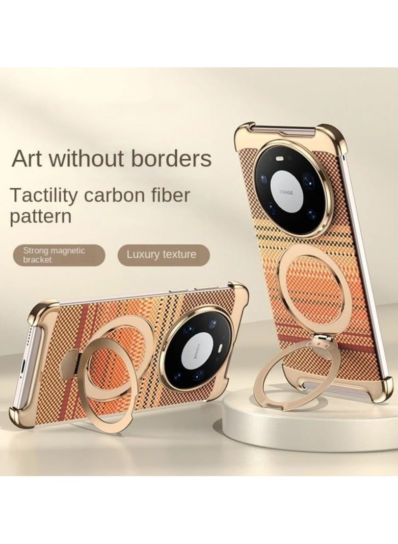 general Carbon Fiber Protective Case, Compatible with Huawei Mate 80 Pro Max Case, Featuring Invisible Magnetic and Adjustable Rotating Stand, Ultra-Thin Matte Shockproof and Drop-Resistant Flip Cover Case - Image 2