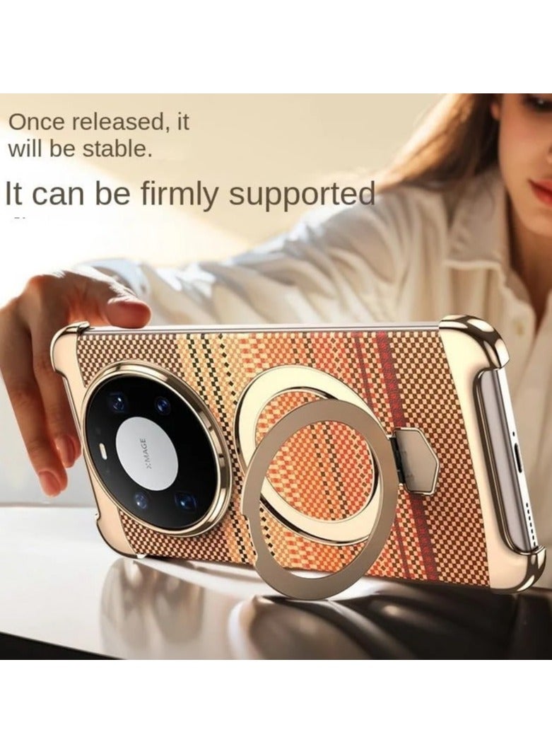 general Carbon Fiber Protective Case, Compatible with Huawei Mate 80 Pro Max Case, Featuring Invisible Magnetic and Adjustable Rotating Stand, Ultra-Thin Matte Shockproof and Drop-Resistant Flip Cover Case - Image 3