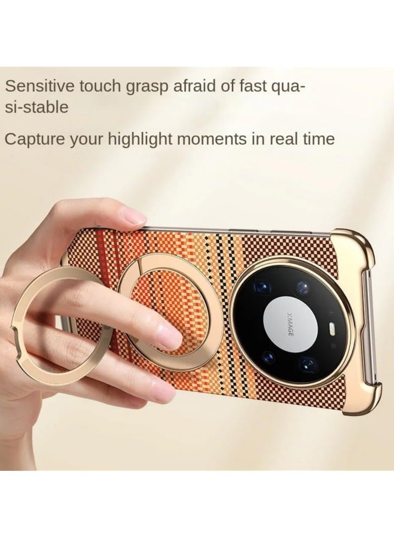 general Carbon Fiber Protective Case, Compatible with Huawei Mate 80 Pro Max Case, Featuring Invisible Magnetic and Adjustable Rotating Stand, Ultra-Thin Matte Shockproof and Drop-Resistant Flip Cover Case - Image 4
