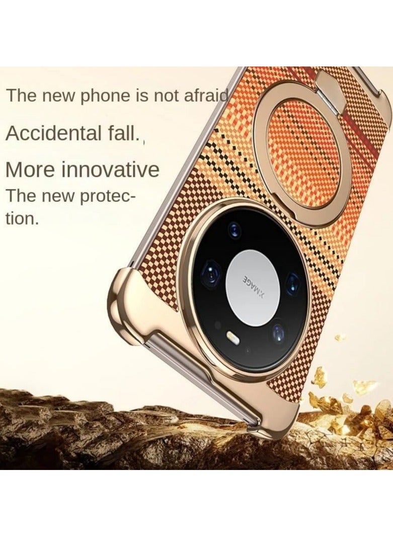 general Carbon Fiber Protective Case, Compatible with Huawei Mate 80 Pro Max Case, Featuring Invisible Magnetic and Adjustable Rotating Stand, Ultra-Thin Matte Shockproof and Drop-Resistant Flip Cover Case - Image 5