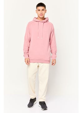 Kenneth Cole Men Active Hooded Plain Long Sleeves Sweatshirt, Dusty Pink  - Image 2