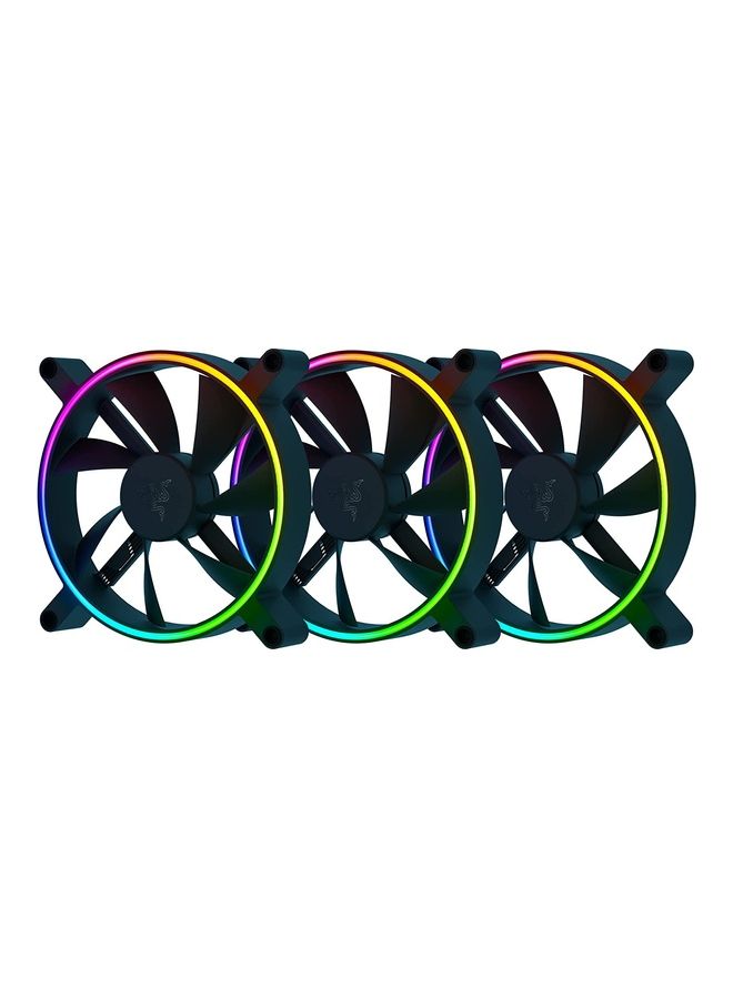 Razer Kunai Chroma Hydraulic RGB LED PWM Performance Fan (140mm)- Hydraulic aRGB PC Fans (Quiet, Powerful, Connect up to 8 Fans, PWN Fan Controller Support, Chroma aRGB) 3 Fans - Image 1