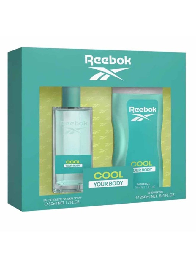 Reebok Cool Your Body Gift Set For Women - Pack of Reebok Cool Your Body EDT 50ml + Shower Gel 250ml
