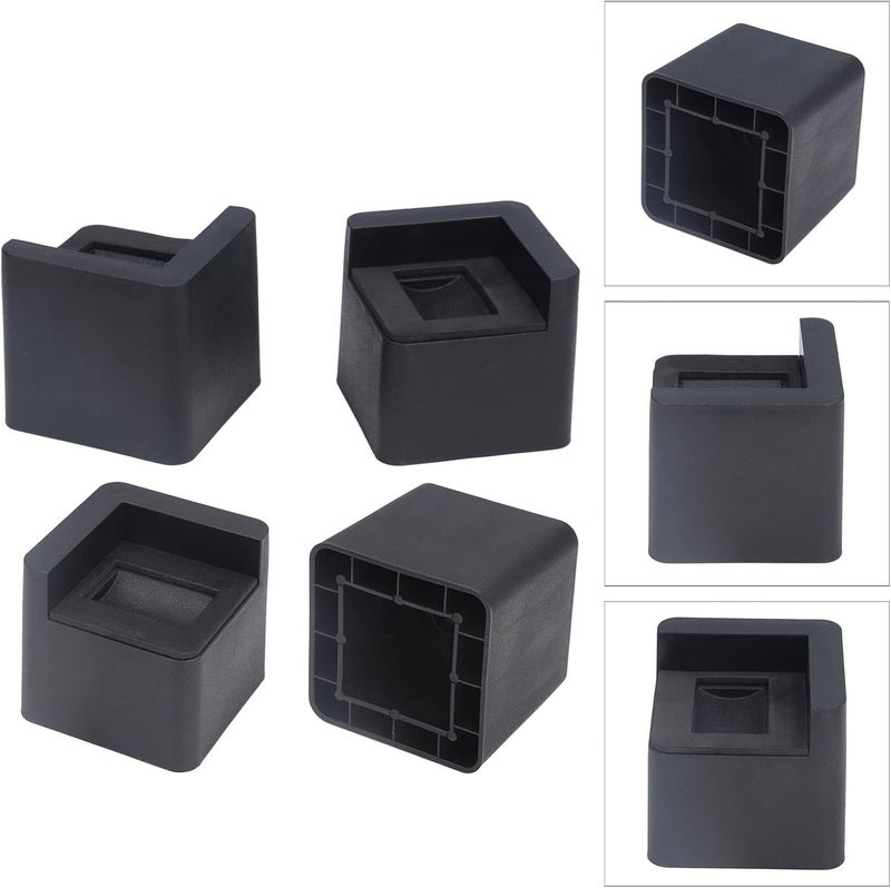 4pcs Bed Risers Corner Fixed Casters, Furniture Leg Risers for Home, Heavy Duty Plastic Bed Raisers Blocks with 2200 Lb Load Bearing, Increasing Height Under Bed Storage Space for - Image 4