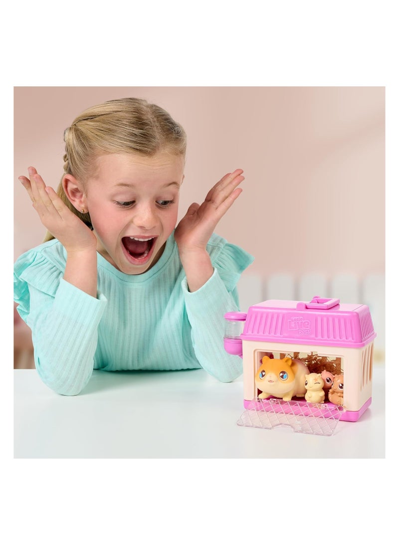 ليتل لايف بيتس مجموعة لعب ليتل لايف بيتس ماما سربرايز S4 ميني هامستر | الحيوانات الأليفة التفاعلية | مفاجأة الاطفال | إكسسوارات ممتعة | وقت لعب مثير وجذاب - Image 4