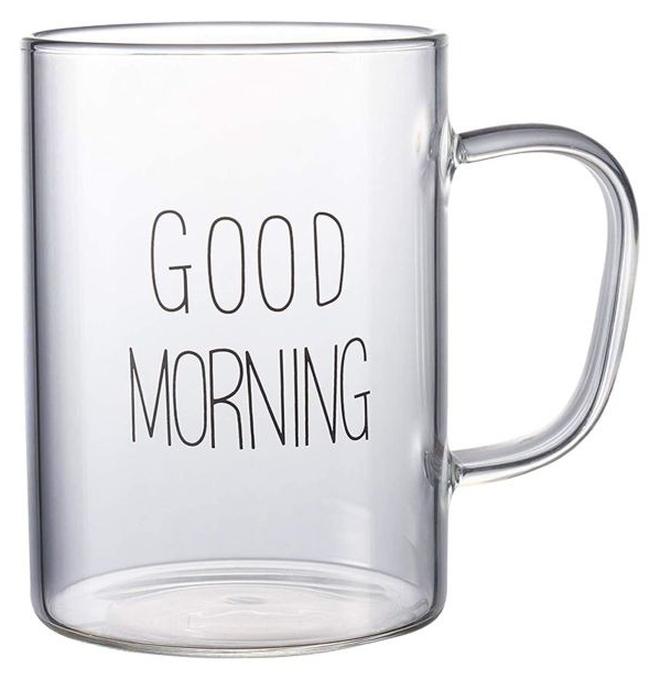 Lushh Transparent Glass Cup, Milk Cup, Household Simple Yogurt Cup with Handle, Beverage Cup, Juice Cup, Breakfast Cup - Image 1