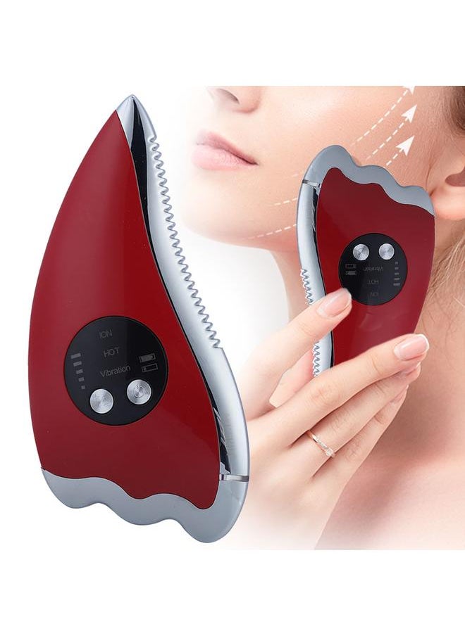 Thoraya - Electric Microcurrent Scraping Lifting Scraper Scraping Plate Detoxification Instrument (Red) - Image 1
