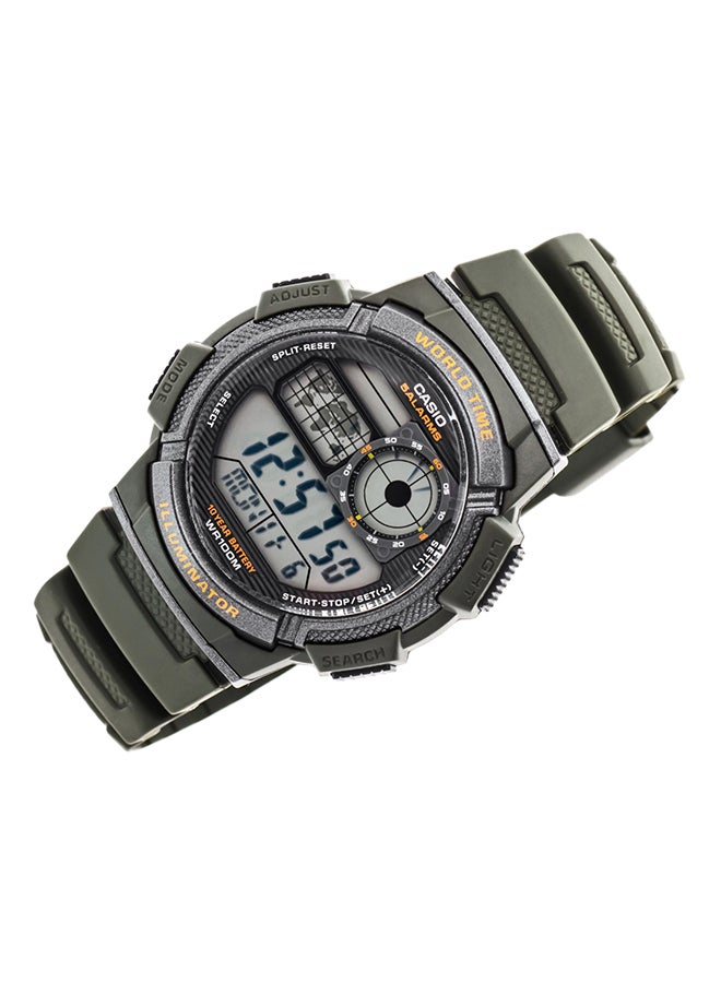 CASIO Men Stainless Steel Digital Quartz Watch AE-1000W-3A - 40 mm - Green - Image 2