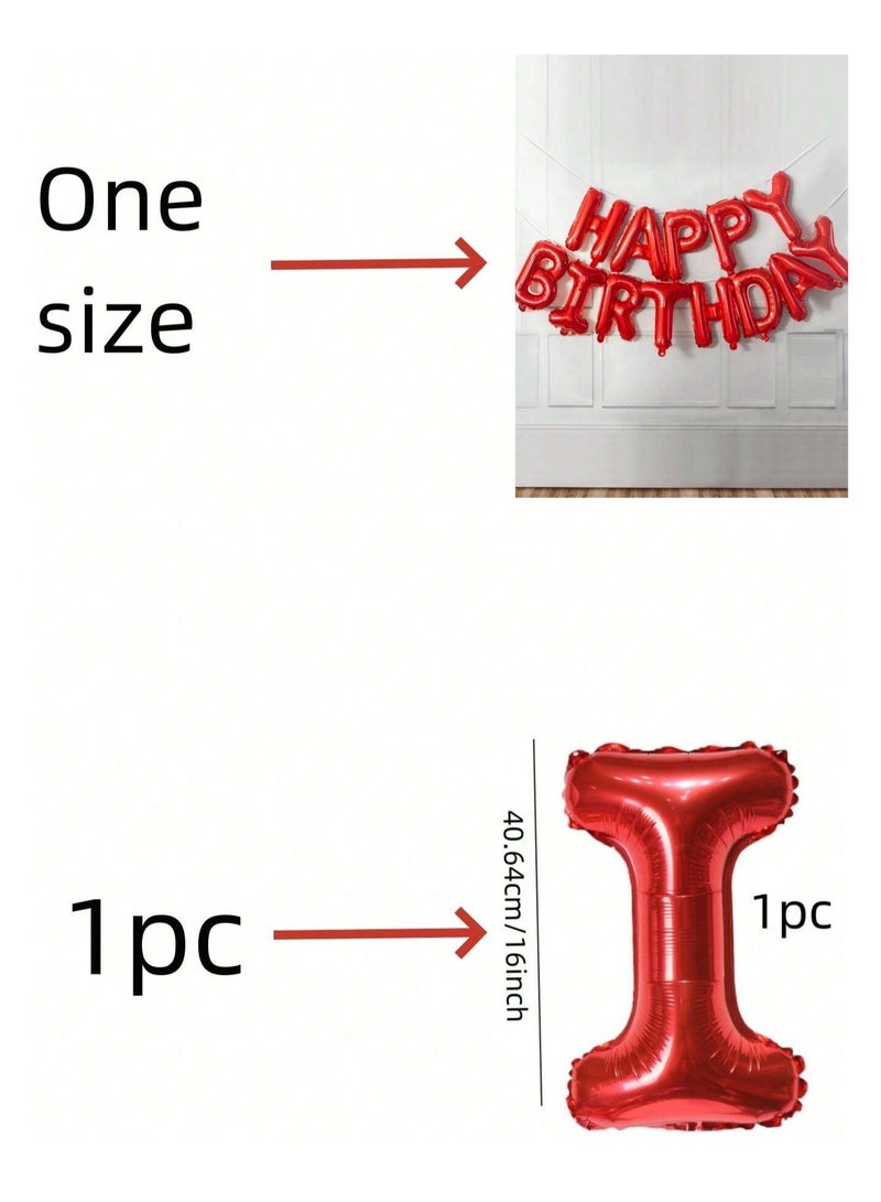 Birthday Decorations Set of 13 Red Happy Birthday Letter Balloons for Birthday Parties - Image 5