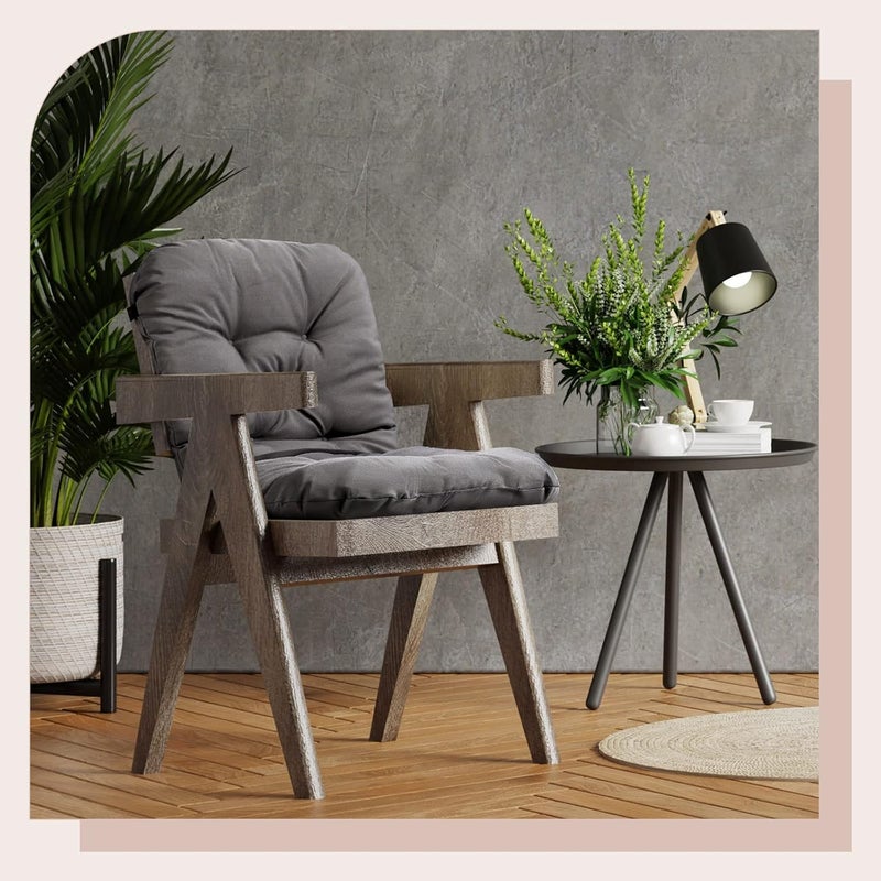 Chunful Back Chair Cushion Outdoor Indoor Tufted Seat/Back Patio Seating Cushions Waterproof Weather Resistant Patio Rocking Pads for Outdoor(Dark Gray,2 Pcs) - Image 5