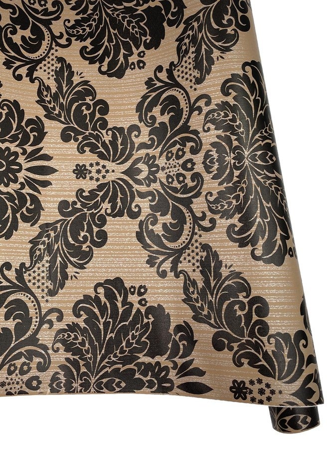 LoveFaye Yifely SimpleLife4U Black Damask Self-Adhesive Shelf Drawer Liner PVC Tabletop Protect Paper 45x300cm - Image 2