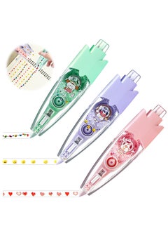 Excefore Decorative Correction Tape, 3Pcs Cute Pattern Press Type Decorative Pens for Kids, Decorative Tape Pen, Correction Tape Pen Set, Decorative Pens for Kids, Tape Pen for Scrapbooking Diary DIY Crafts  - Image 1