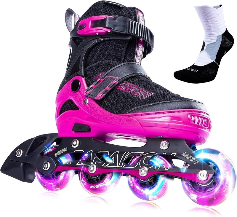 PAPAISON Adjustable Inline Skates for Kids and Adults with Full Light Up Wheels - Image 1