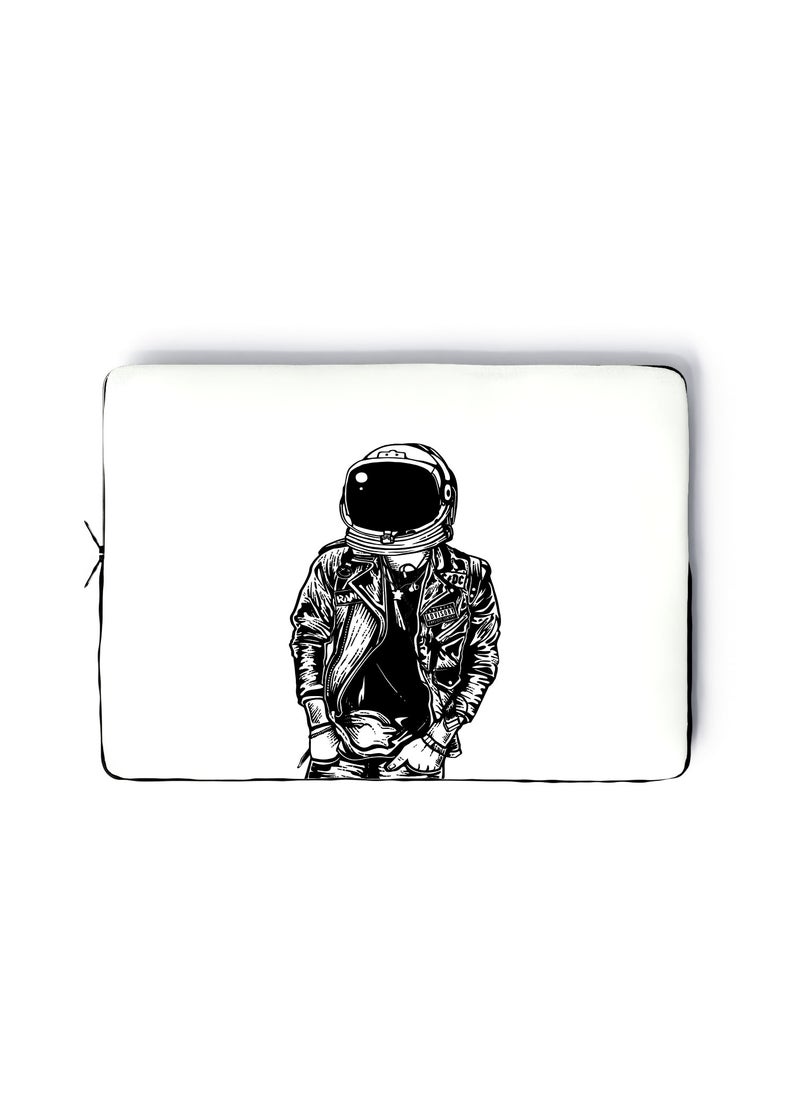 LOUD UNIVERSE Laptop Sleeve 13 inch Astronaught Hippy Rider Black and White Tablet Sleeve - Image 1