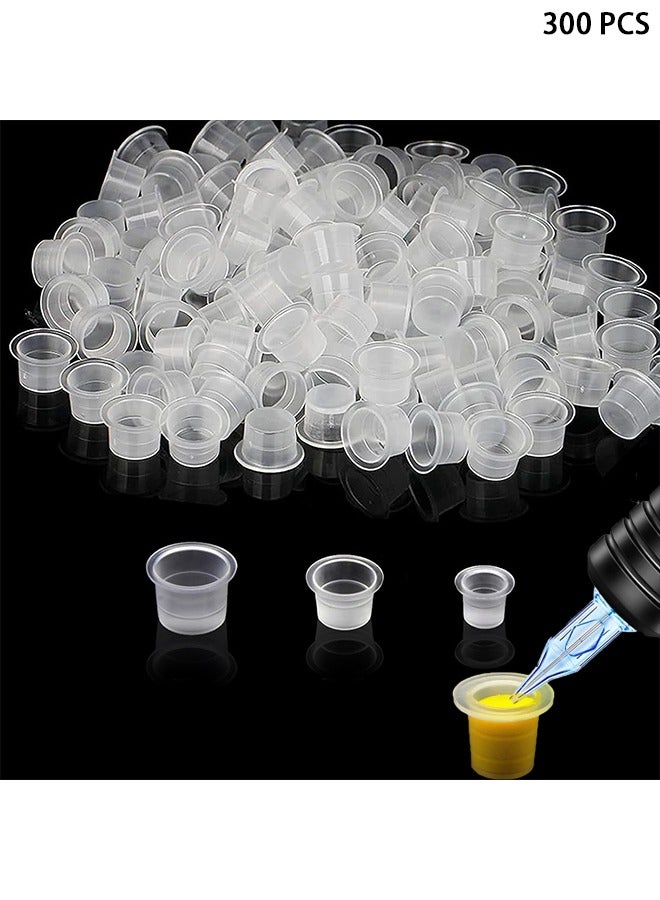 HY Tattoo Ink Cap, 300pcs Tattoo Ink Cups Pigment Caps Disposable Ink Caps for Tattooing Plastic Tattoo Cups Caps Mixed for Tattoo Supplies - Image 1