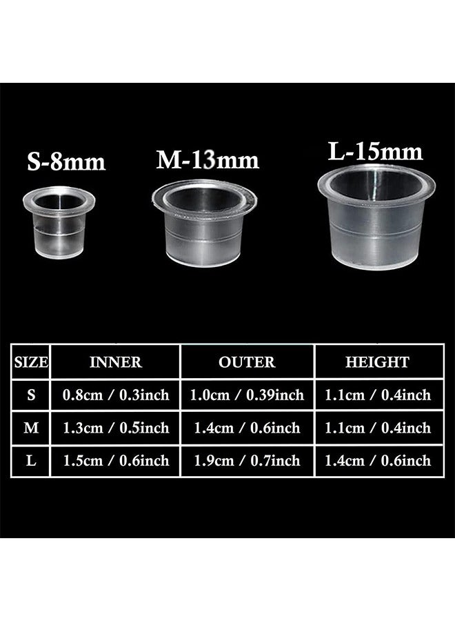 HY Tattoo Ink Cap, 300pcs Tattoo Ink Cups Pigment Caps Disposable Ink Caps for Tattooing Plastic Tattoo Cups Caps Mixed for Tattoo Supplies - Image 2