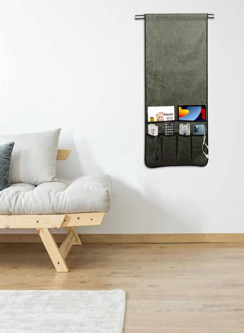GGOOT TV Remote Holder Pouch,Collapsible Storage Pouch Boxes Organizer - Anti-Slip Couch Remote Holder Pouch for Magazine, Tablet, Phone, Glasses - Image 2