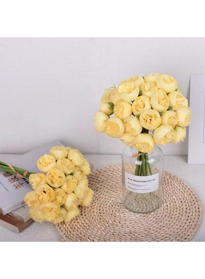 Artificial Flowers Silk Rose and Peony Bouquet 2 Sets 54 Heads For Home Table Vase Wedding Decoration