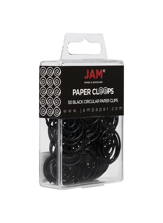 JAM Paper Circular Paper Clips - Round Paperclips - Black - 50/Pack  - Image 2