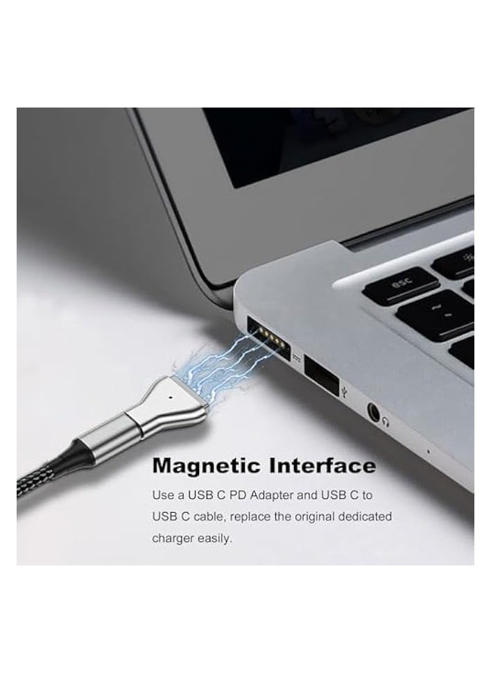 erorex - USB C to Magnetic T-Tip Adapter, Type-C to Magnetic 2 T-Head PD 100W Power Fast Charging Converter for 2013-2015 MacBook Pro Air - Image 1