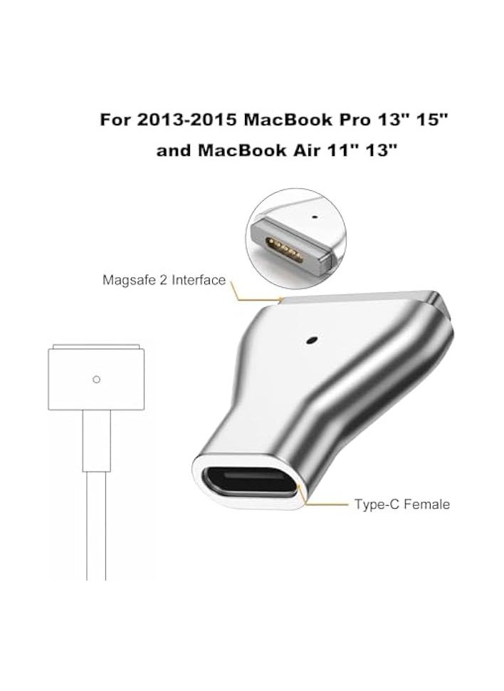 erorex - USB C to Magnetic T-Tip Adapter, Type-C to Magnetic 2 T-Head PD 100W Power Fast Charging Converter for 2013-2015 MacBook Pro Air - Image 1