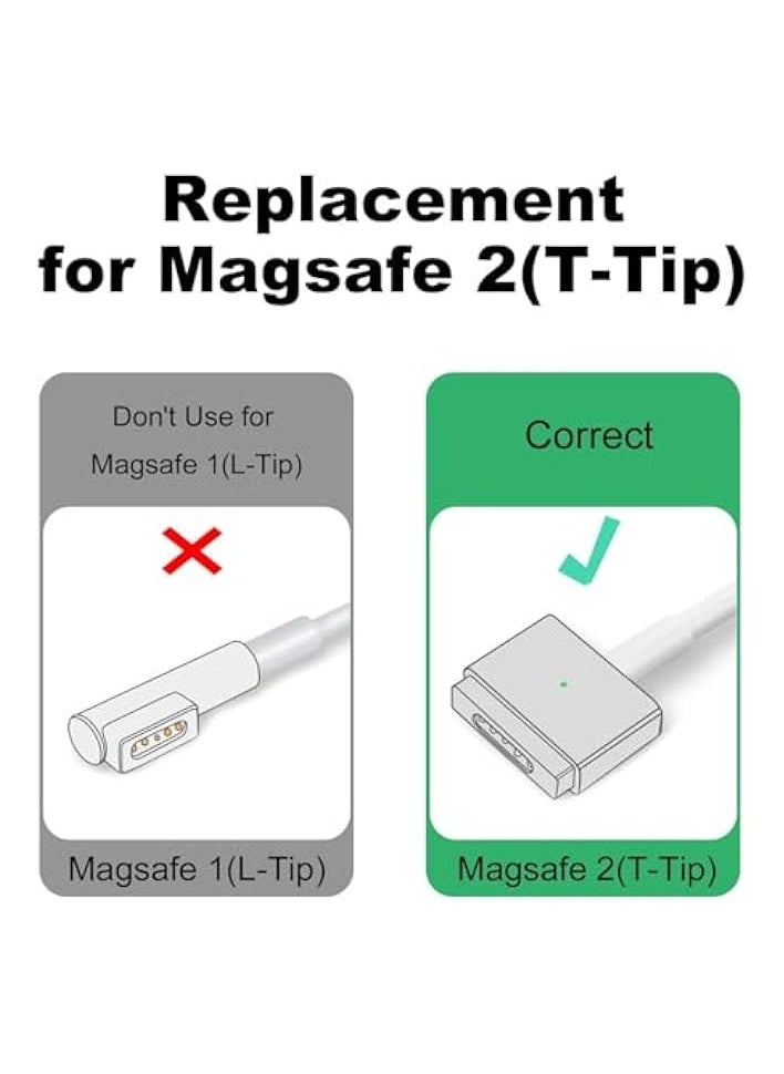 erorex - USB C to Magnetic T-Tip Adapter, Type-C to Magnetic 2 T-Head PD 100W Power Fast Charging Converter for 2013-2015 MacBook Pro Air - Image 1