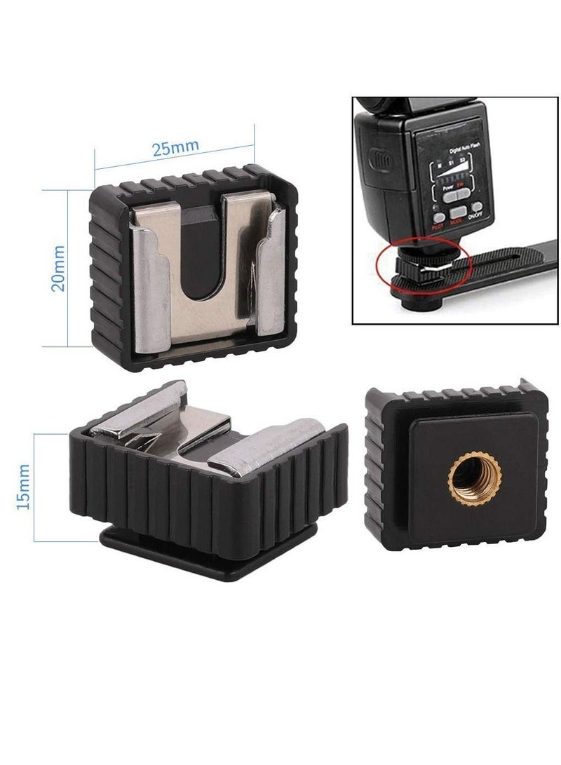 Camera Screw Mount Set, 1/4 Inch and 3/8 Converter Threaded Screws Adapter Flash Shoe for DSLR Tripod Monopod Ball head Light Quick Release Plate 26Pcs - Image 4