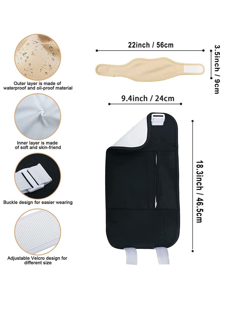 عبوتان من عبوات زيت الخروع ملفوفة للخصر والرقبة من زيت الخروع من أجل التخلص من السموم من الكبد ، مجموعة عبوات زيت الخروع القابلة لإعادة الاستخدام مع حزام قابل للتعديل للغدة الدرقية (الزيت غير مشمول) - Image 2