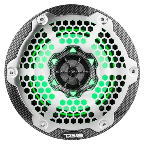 DS18 CF-65M 6.5" Marine Speakers 2-Way with Integrated RGB Lights, Black Carbon Fiber, 100% UV Stable - Water Resistant Speakers, Grills Included, Pair - Image 5
