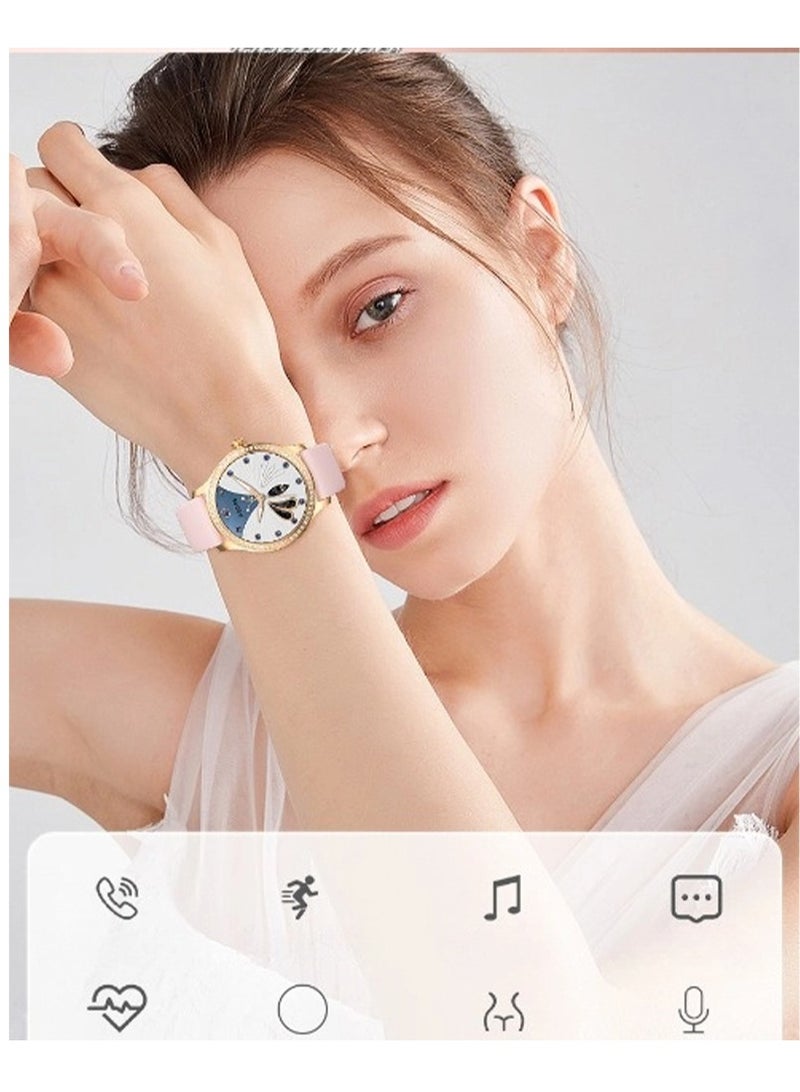 general Smart Watch for Women, 1.28 in Smartwatch for iOS Phones IP68 Waterproof Bluetooth Call Activity Tracker with Full Touch Color Screen Heart Rate Monitor Pedometer Sleep Monitor, Pink - Image 2