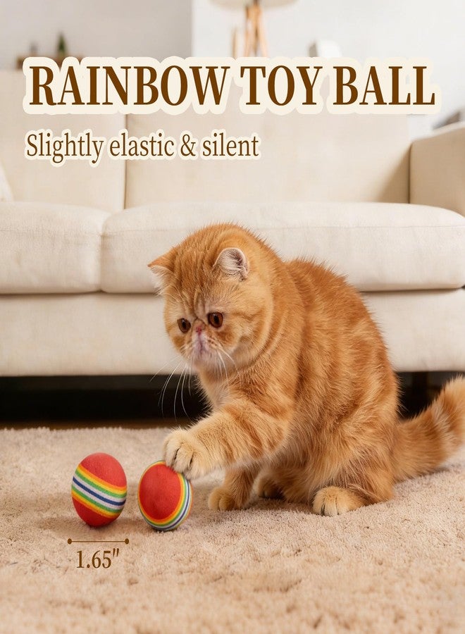 TECOPH Cat Toys for Indoor Cats, a Set of 25 Interactive cat Toys, Including Colorful Springs, Squeaky Balls, Rainbow Balls, Feather Bouncy Balls, Bell Balls, and Many Other Kitten Toys. - Image 5