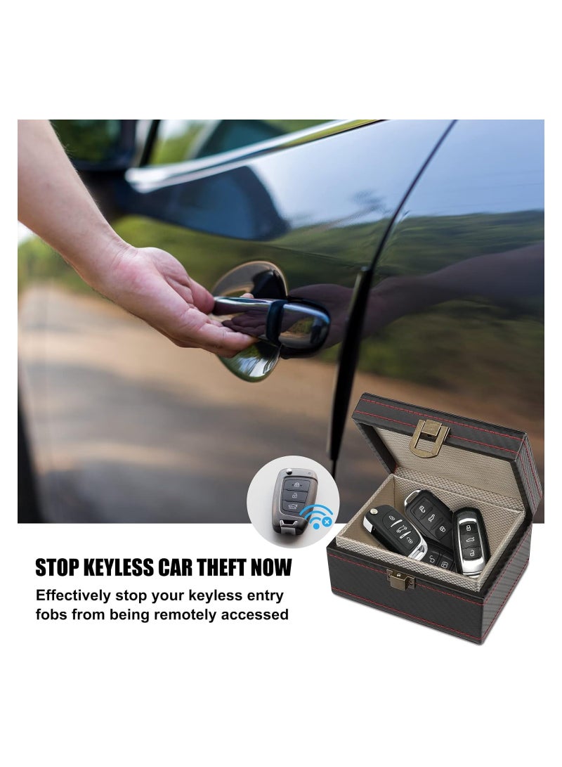 Zikra Fit for Faraday Box, Carbon Fiber Texture, Box for Car Keys, Key Fob Protector, Signal Blocker for Keyless Fob, Large Car Key Signal Blocker Cage, Signal Blocking Box for Car Keys Phones (Medium) - Image 2