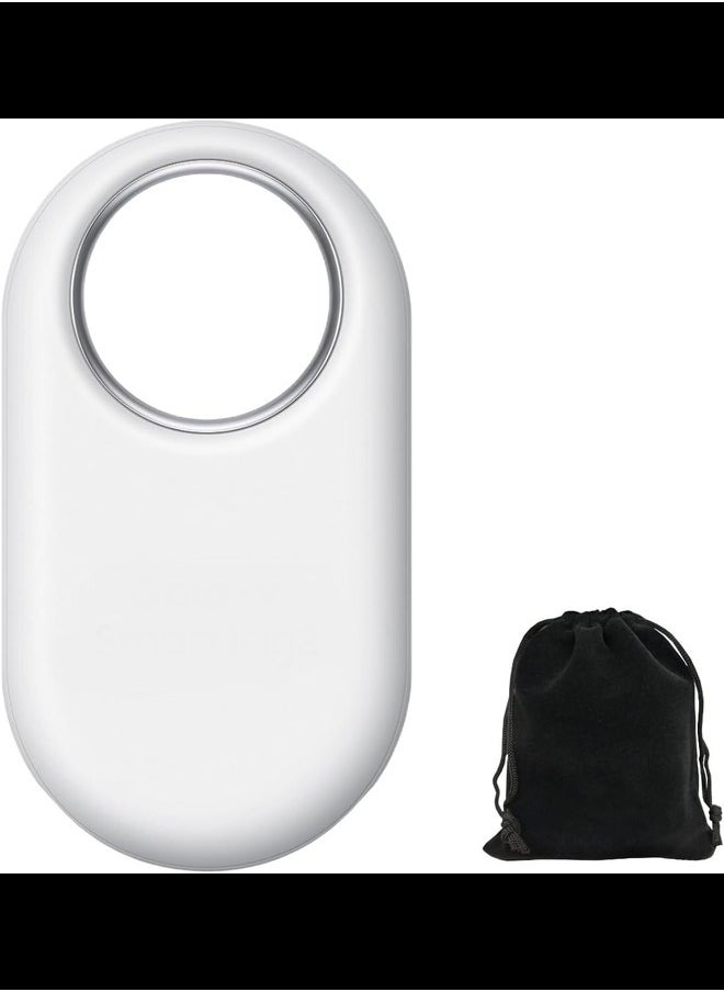 Generic - Smart Tag 2 (2023) Bluetooth + UWB, IP67 Water and Dust Resistant, Findable via App, 1.5 Year Battery Life -, Includes Carrying Pouch (White) - Image 1