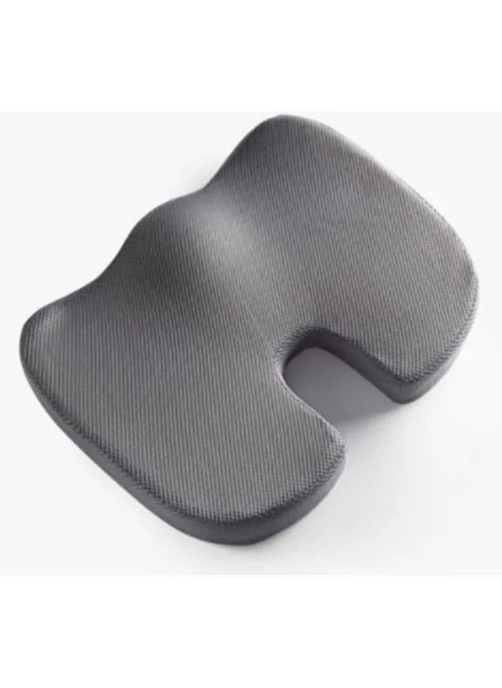 VIO Memory Foam Seat Cushion with Cover Orthopedic Non Slip Chair Pad for Tailbone Sciatica Lumbar Support Lower Back Pillow Hip Pain Relief for Home Office Chair Car Wheelchair Grey Beige  - Image 1