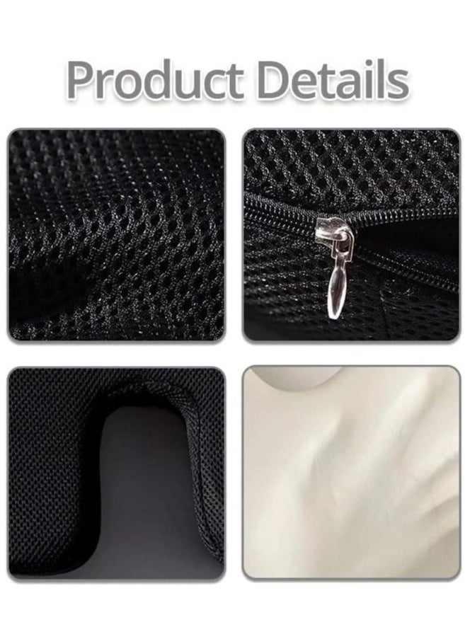 VIO Memory Foam Seat Cushion with Cover Orthopedic Non Slip Chair Pad for Tailbone Sciatica Lumbar Support Lower Back Pillow Hip Pain Relief for Home Office Chair Car Wheelchair Grey Beige  - Image 2