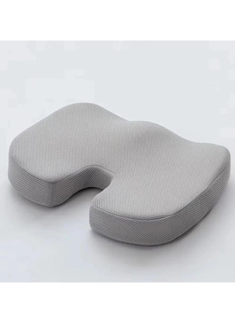 VIO Memory Foam Seat Cushion with Cover Orthopedic Non Slip Chair Pad for Tailbone Sciatica Lumbar Support Lower Back Pillow Hip Pain Relief for Home Office Chair Car Wheelchair Grey Beige  - Image 4