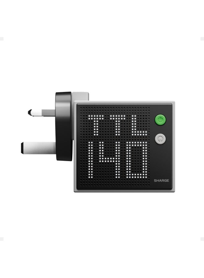 شارج شاحن SHARGE Pixel 140 بتقنية GaN وقوة 140 واط، شاحن سريع بـ 3 منافذ USB-C وشاشة عرض بنمط النقاط (Dot-Matrix)، مع قابس قابل للطي وتقنية GaN - لون رمادي - Image 4