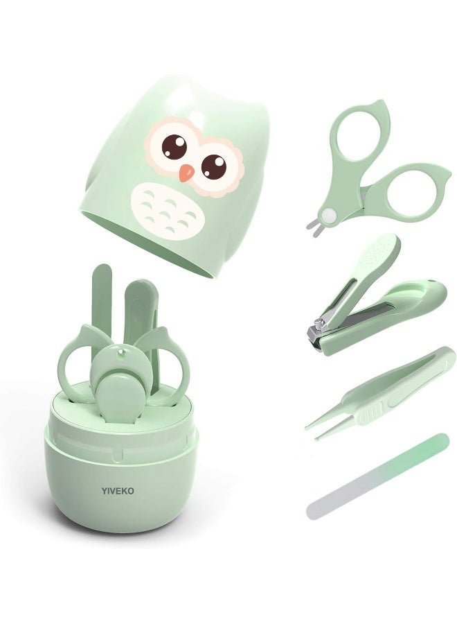 YIVEKO 4-in-1 Baby Nail Care Set with Cute Case, Baby Nail Clippers, Scissors, Nail File & Tweezers - Image 1