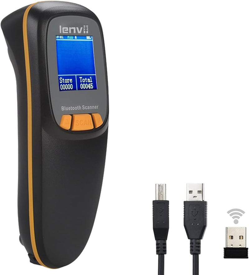 LENVII R777 Mini Wireless Barcode Scanner Bluetooth 3-in-1 Portable Barcode Reader Black - Image 1