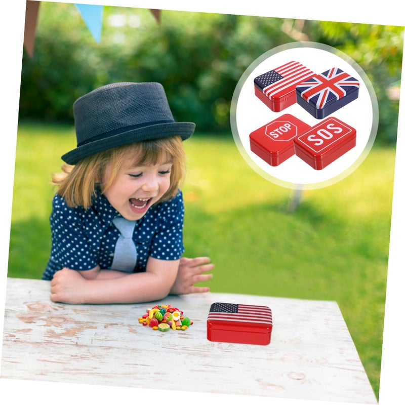 4Pcs Tinplate Candy Storage Box With Lid For Home Office And Party Favors - Image 4